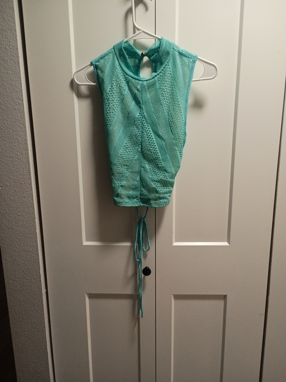 leshop Aqua Mesh Tie-Back Cropped Camisole